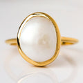 Simple Semi Precious Pearl Ring