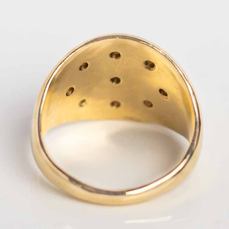 Bombe Diamond Ring statement celestial inspired solid yellow gold fine jewelry charlie and marcelle