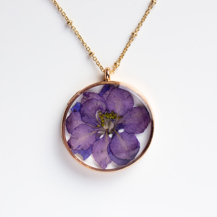 Hand Drawn Oval Flower Necklace – Reiko Designs Jewellery