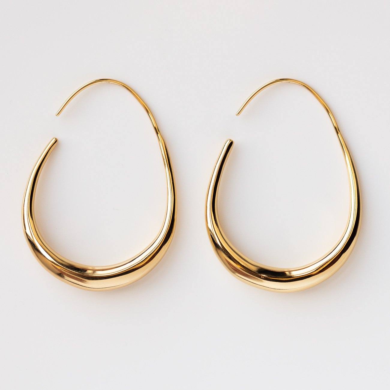 Fluid Hoop Earrings modern unique yellow gold dainty hoop earrings