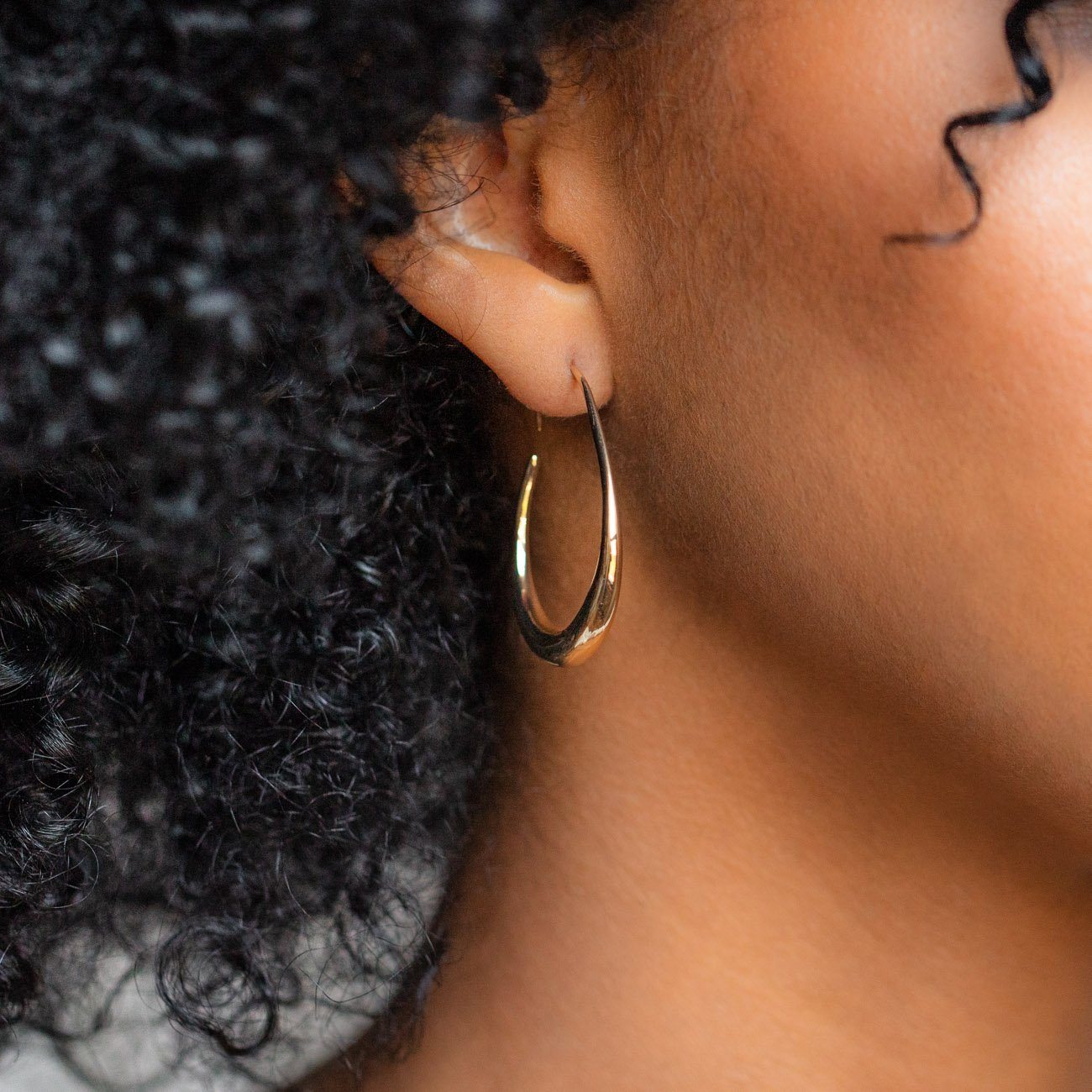 Fluid Hoop Earrings modern unique yellow gold dainty hoop earrings