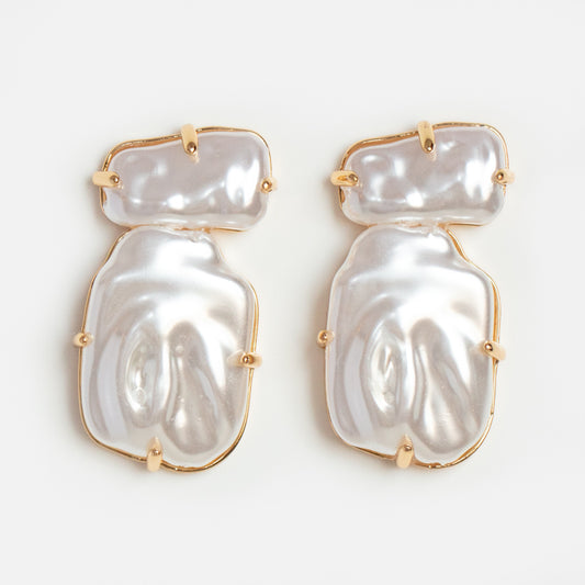 Edge of Water Double Pearl Earrings