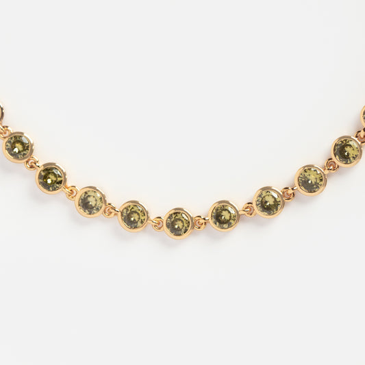 Crystal Disc Link Tennis Necklace