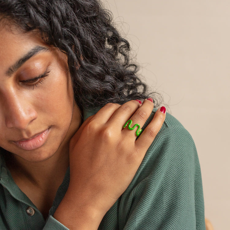 Enamel Wave Ring