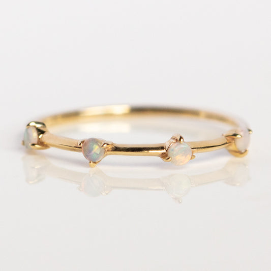 Solid Gold Opal Orbit Band