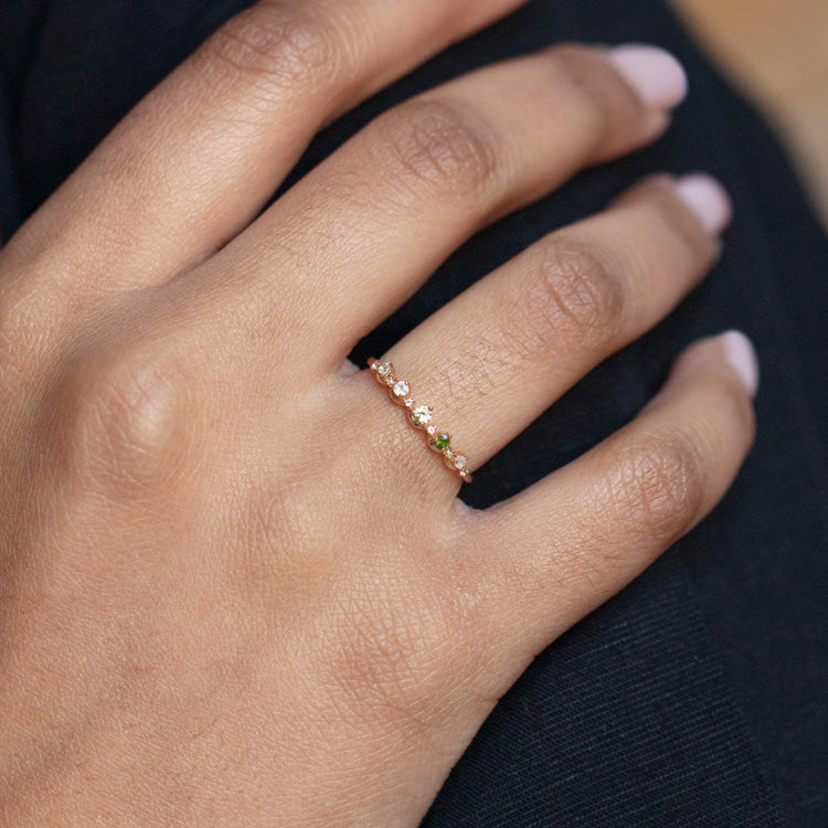 Solid Gold Amour Acrostic Ring