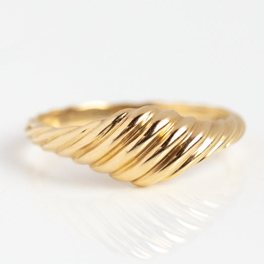 Solid Gold Twisted Signet Ring