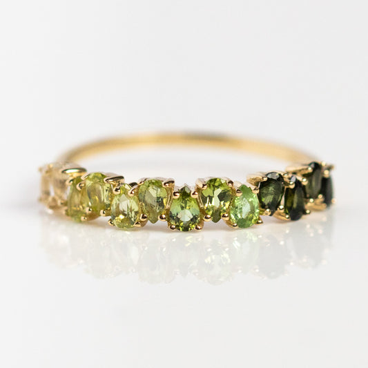 Solid Gold Ombre Birthstone Ring yellow gold dainty solid fine jewelry family gold peridot august olivine