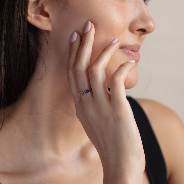 Solid Gold Ombre Birthstone Ring