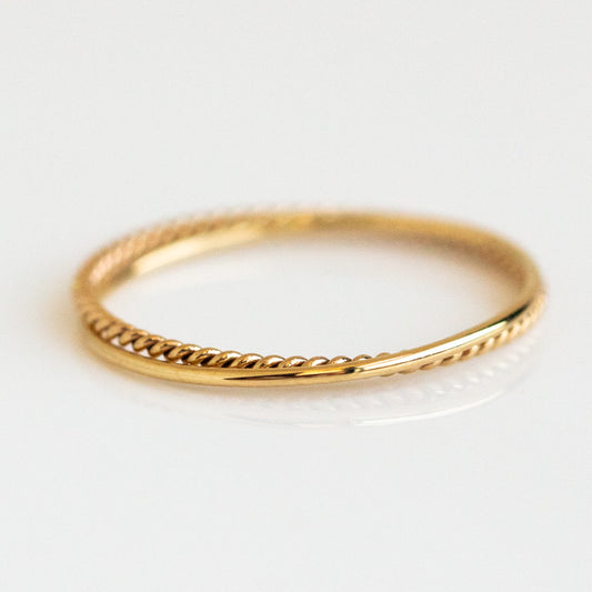 Local Eclectic Gold Crossover Band Ring