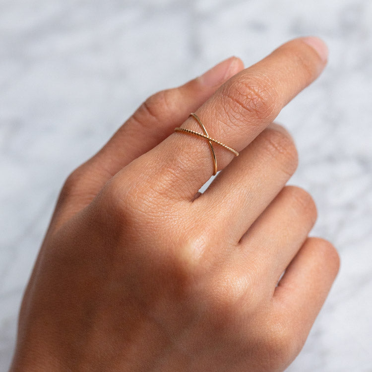 Gold Crossover Band Ring | Local Eclectic – local eclectic