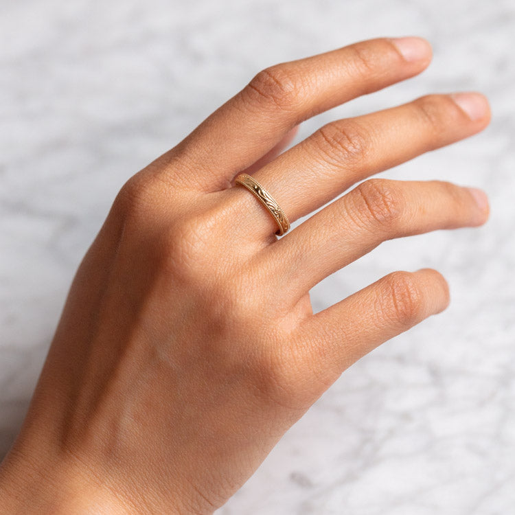 Modern Vintage Wedding Ring - Roial - Sylvie Jewelry