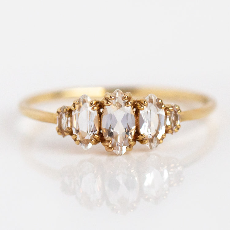 Solid Gold Essential Marquise Cluster Ring