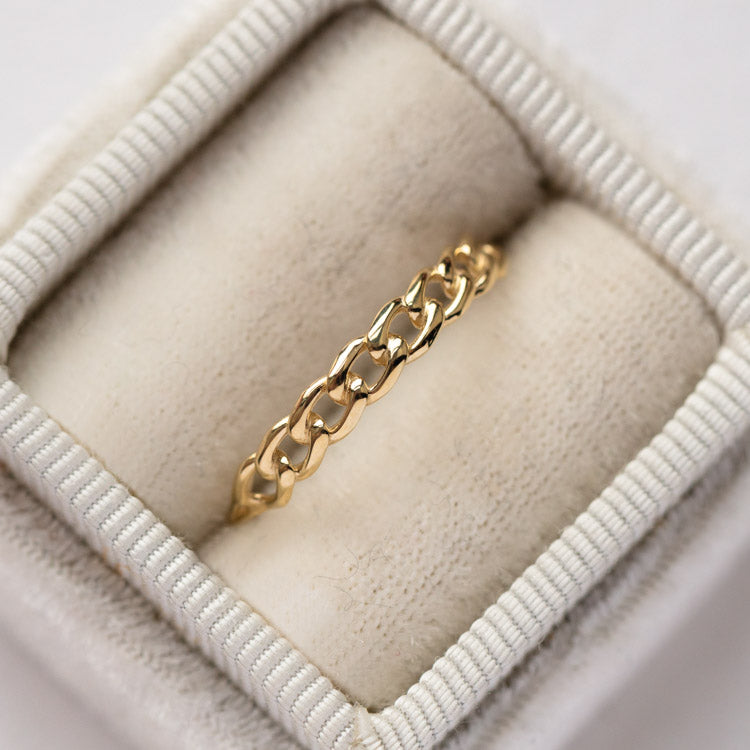 Solid Gold Chain Link Ring