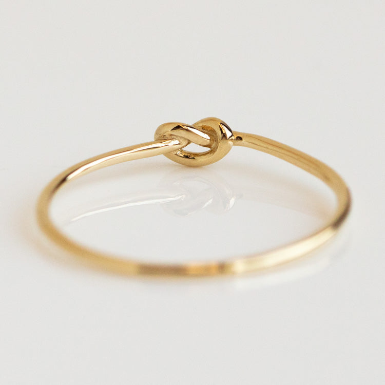 Solid Gold Forget Me Knot Ring yellow gold minimal modern dainty family gold jewelry