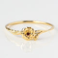 Local Eclectic Gold Birth Flower Ring with Birth Month Stone January Garnet