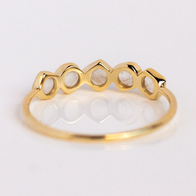 Local Eclectic Solid Gold Organic Moonstone Ring
