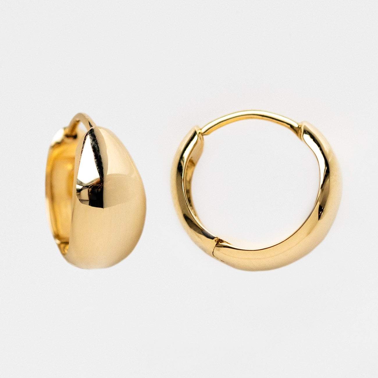 solid yellow gold chunky huggie hoop earrings family gold