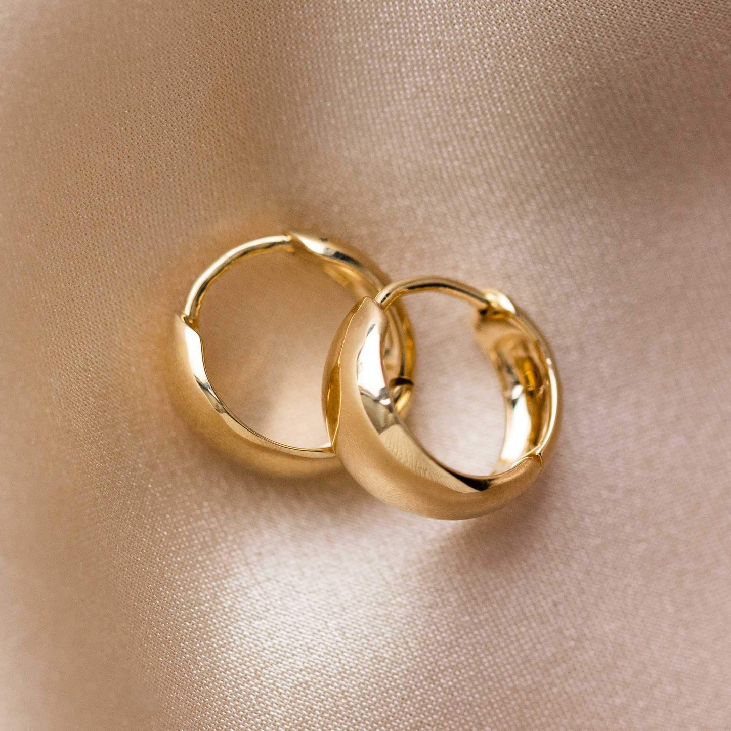 solid yellow gold chunky huggie hoop earrings family gold