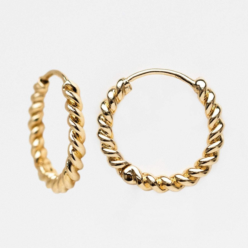 14k Gold Plated Twist Huggie Hoop Earrings  A New Day  Target