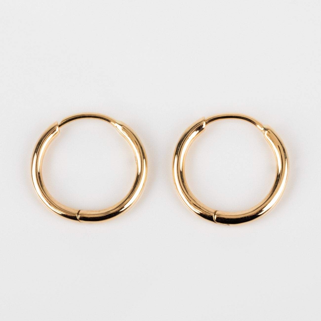 Solid Yellow Gold Mini Modern Hoop Earrings Family Gold