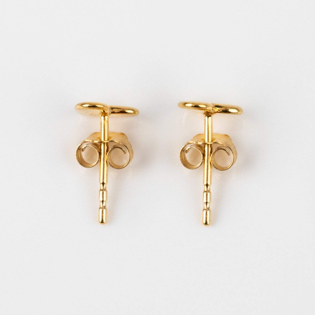 Solid Yellow Gold Heart Stud Earrings Family Gold Fine Jewelry