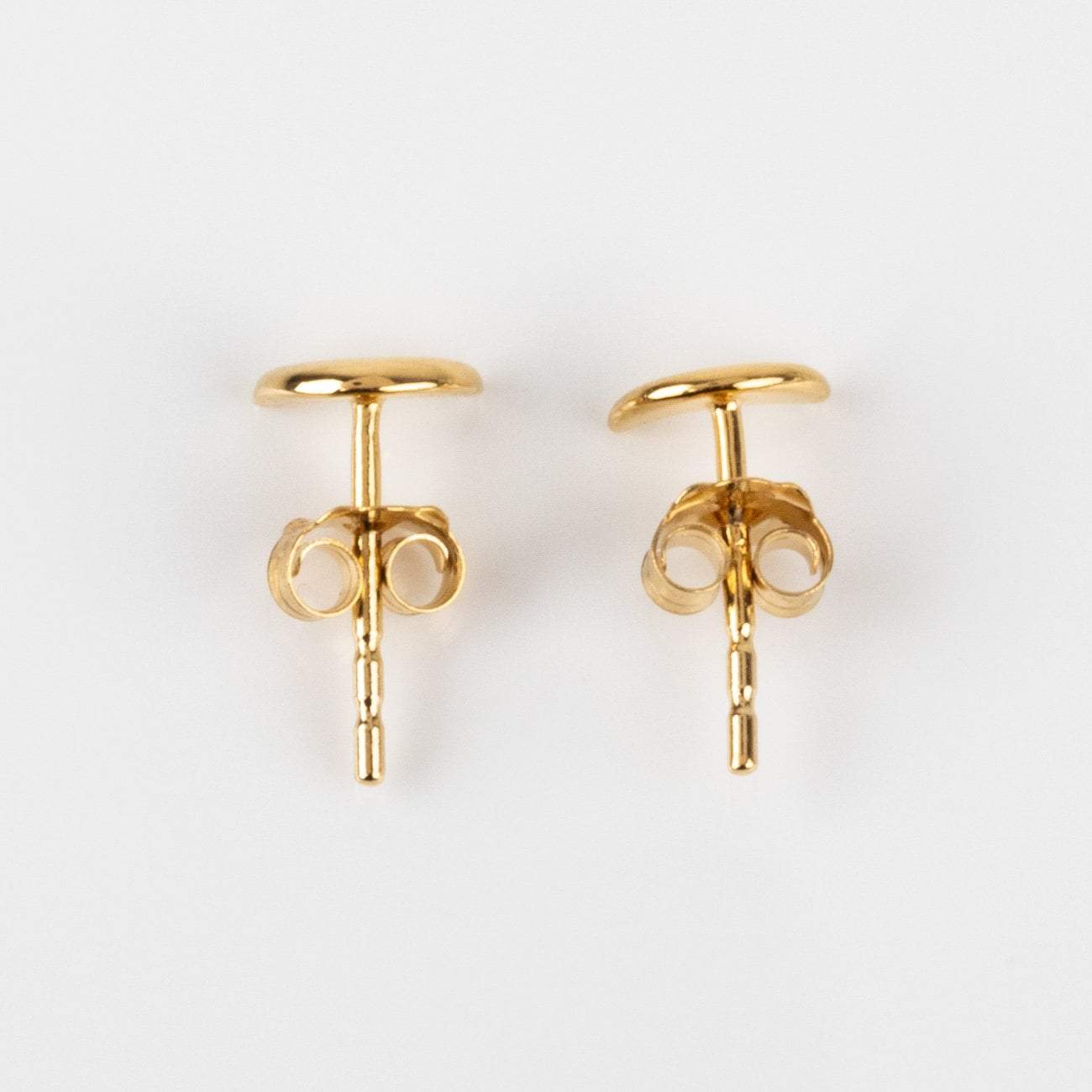 Solid Yellow Gold Moon Mini Stud Earrings Family Gold Fine Jewelry