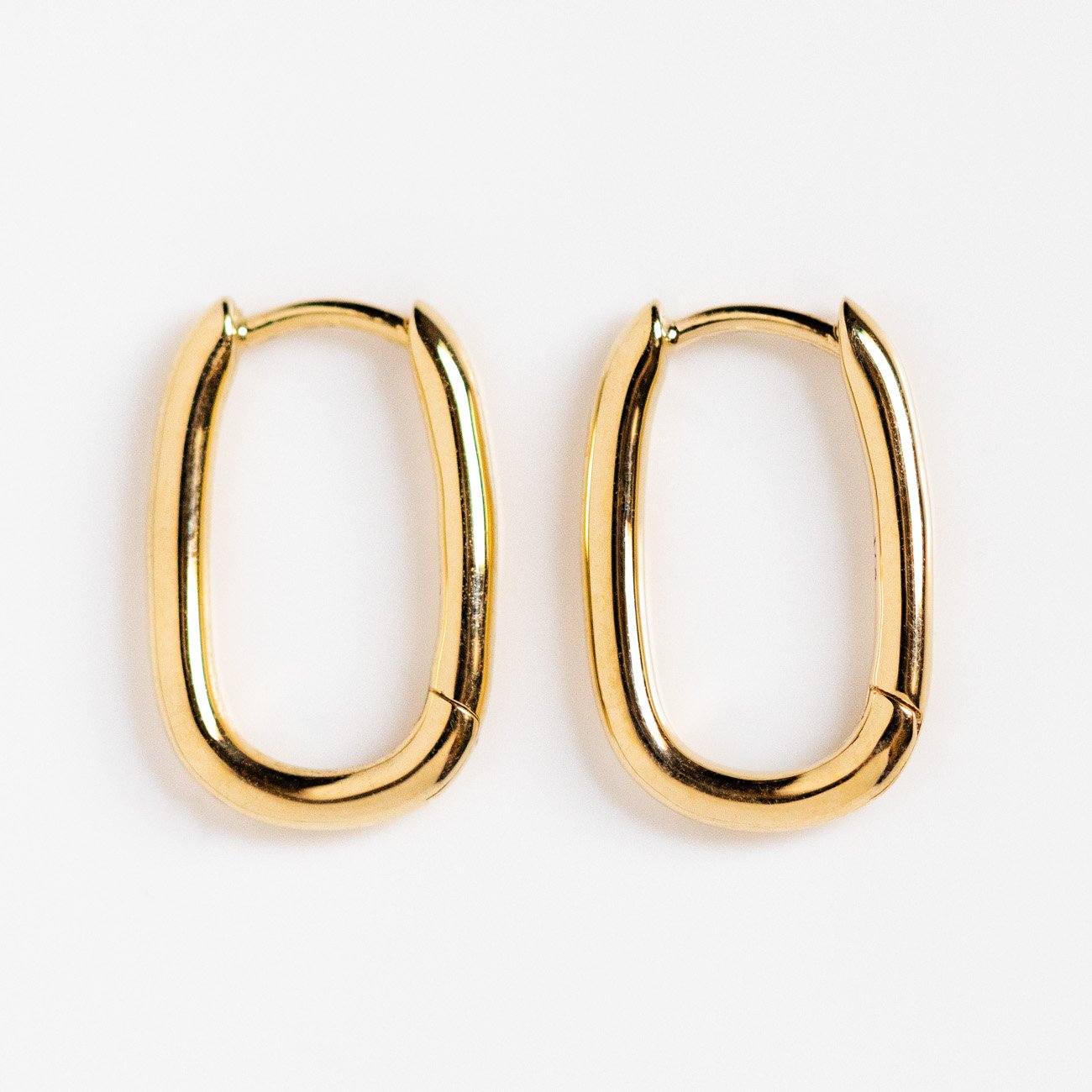 Local Eclectic Gold Oval Hoop Earrings