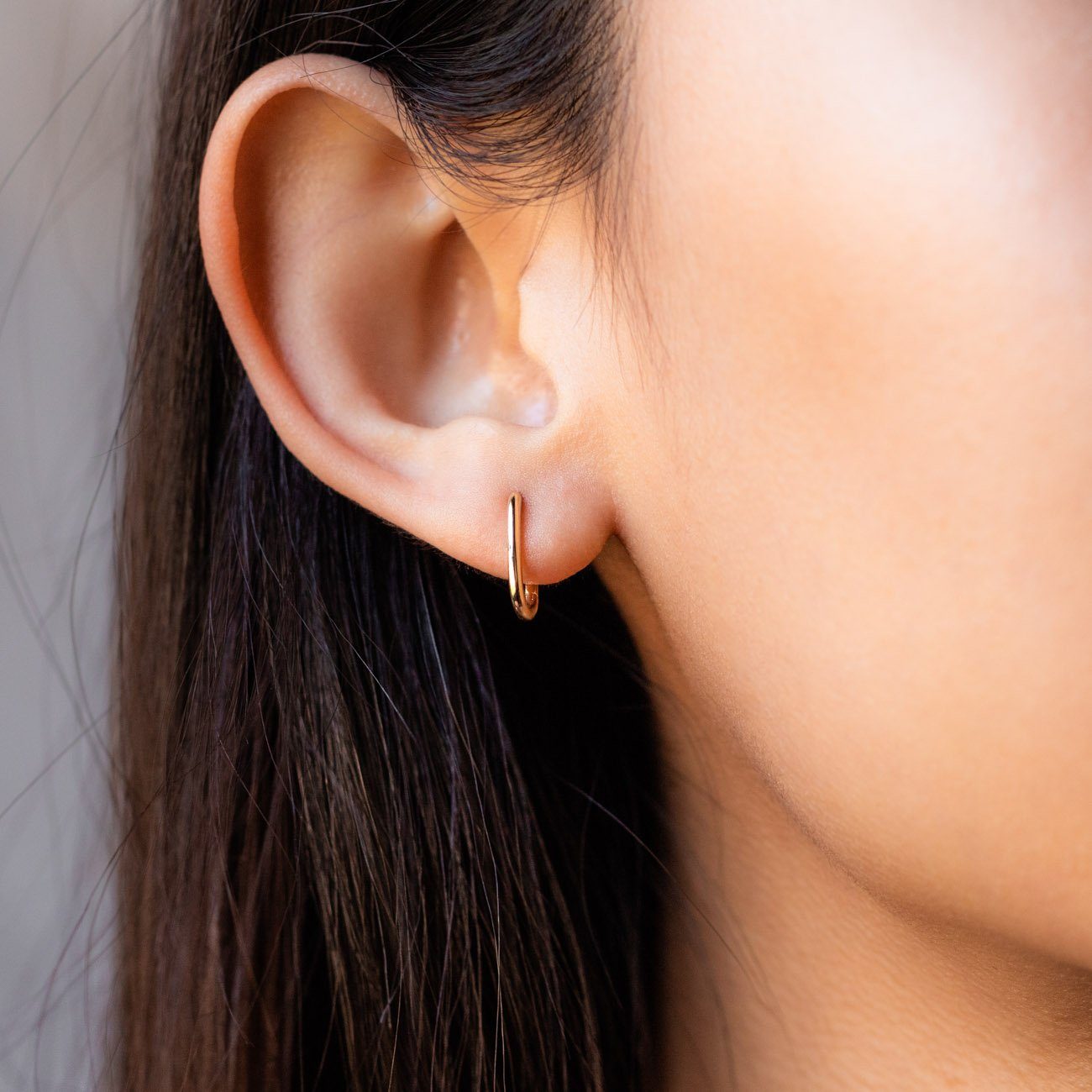 Local Eclectic Gold Oval Hoop Earrings