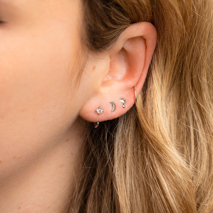 Solid Gold Essential Ear Cuff in White Gold 9k solid fine jewelry family gold dainty earring