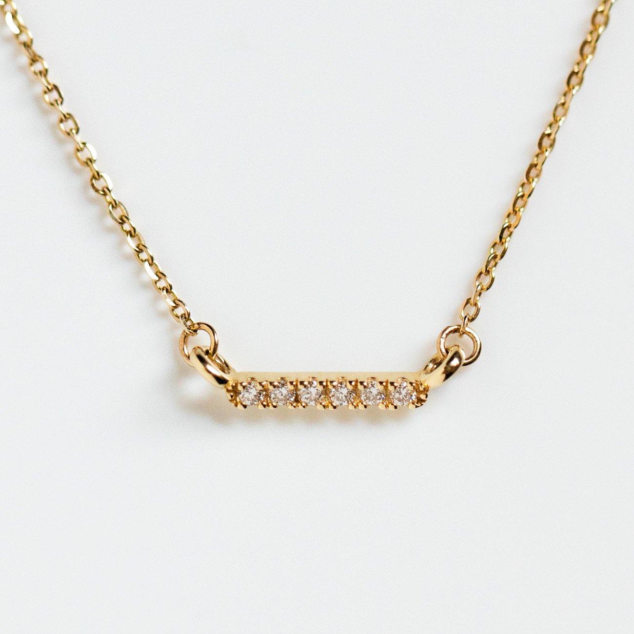 Local Eclectic Diamond Gold Bar Necklace