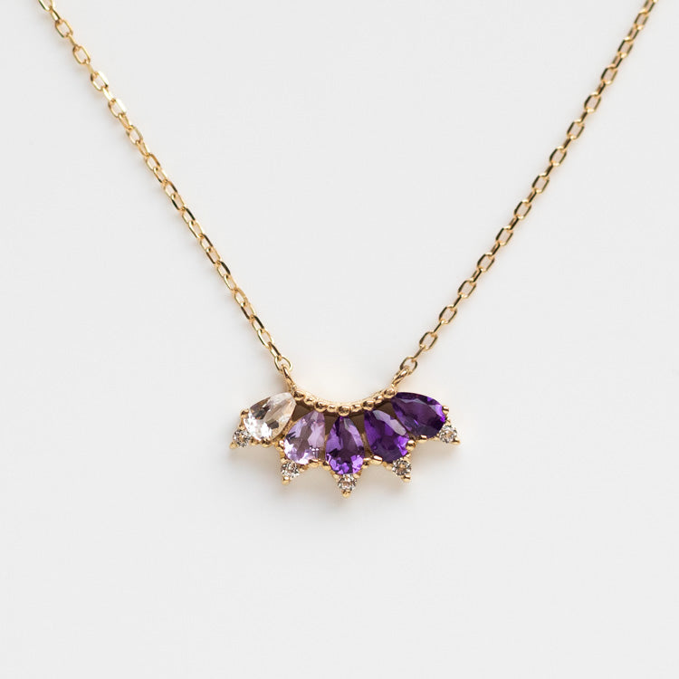 Solid Gold Ombre Birthstone Necklace