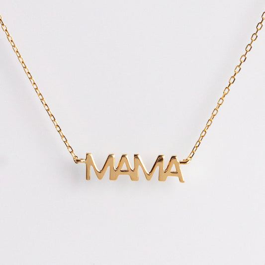 Solid Gold Mama Necklace
