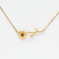 Local Eclectic Gold Birth Flower Necklace with Birth Month Stonejanuary garnet