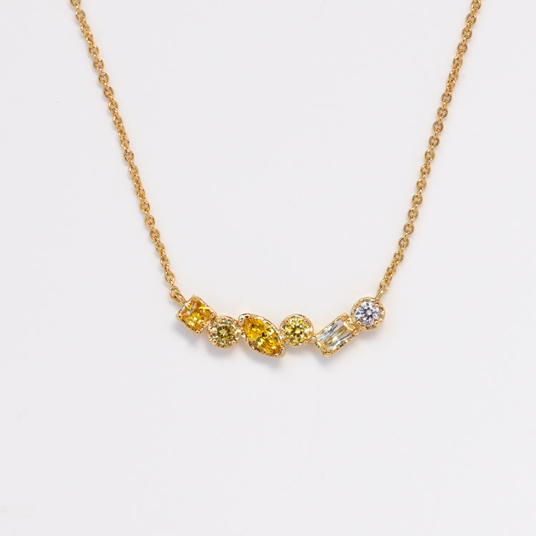 Plated Ombre Birthstone Necklace yellow gold unique colorful personalized jewelry for you with love november citrine