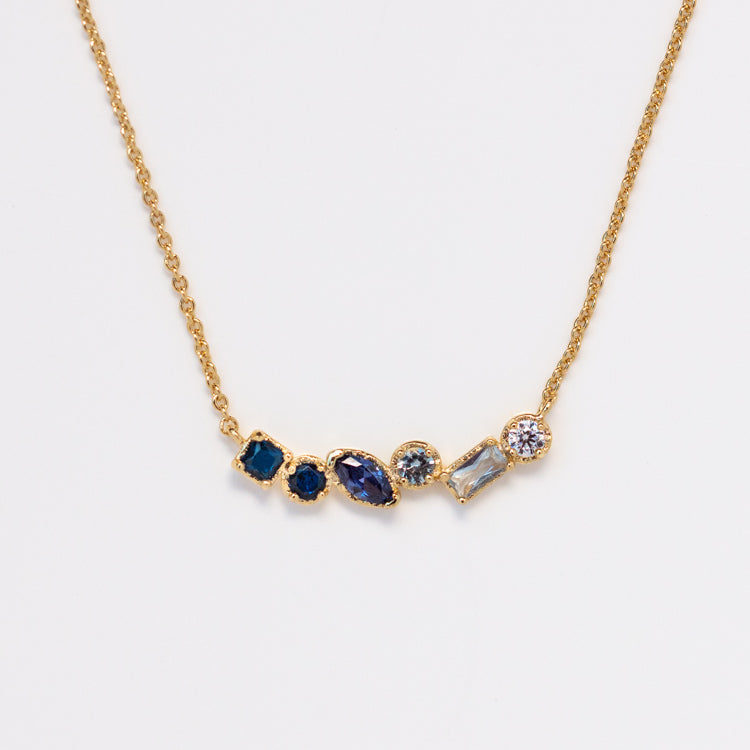 Plated Ombre Birthstone Necklace yellow gold unique colorful personalized jewelry for you with love december tanzanite