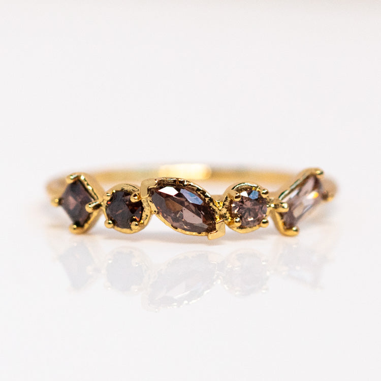 Plated Ombre Birthstone Ring colorful unique yellow gold jewelry personalized for you with love june alexandrite