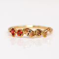 Plated Ombre Birthstone Ring colorful unique yellow gold jewelry personalized for you with love january  garnet