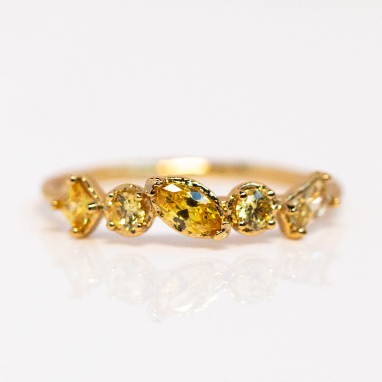 Plated Ombre Birthstone Ring colorful unique yellow gold jewelry personalized for you with love november citrine