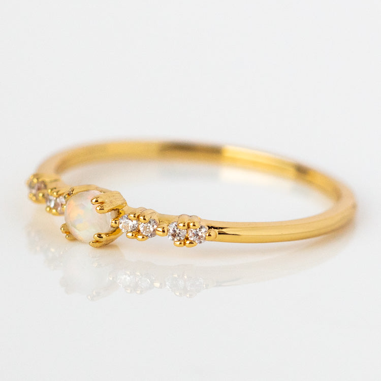Double Opal Gold Ring | Rebekajewelry