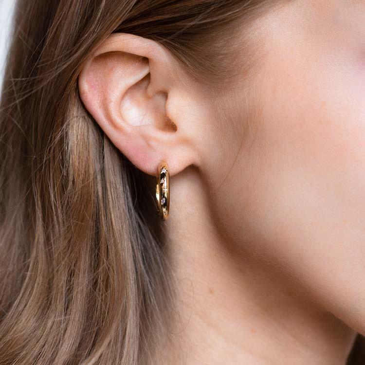 Star Crossed Celestial Hoop Earrings yellow gold star inspired minimal jewelry
