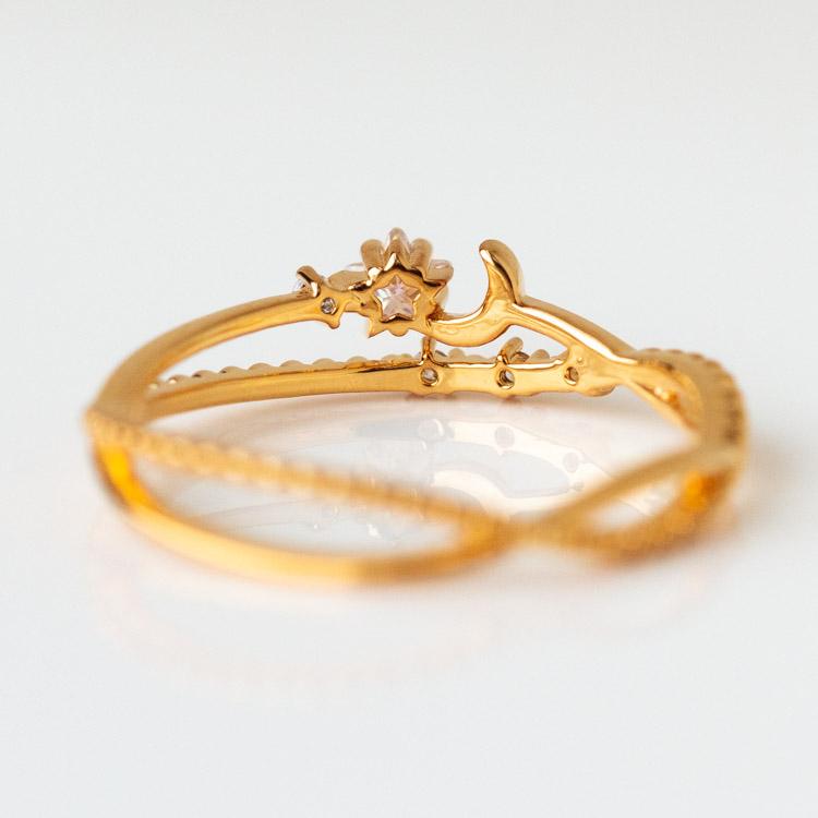 Luna Sparkle Ring unique yellow gold celestial inspired dainty jewelry girls crew