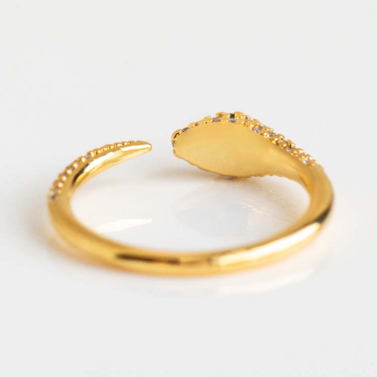 Viper Ring yellow gold green stone snake inspired dainty modern jewelry girls crew