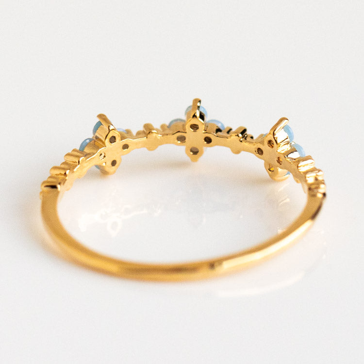 Local Eclectic Blue Blossom Love Ring