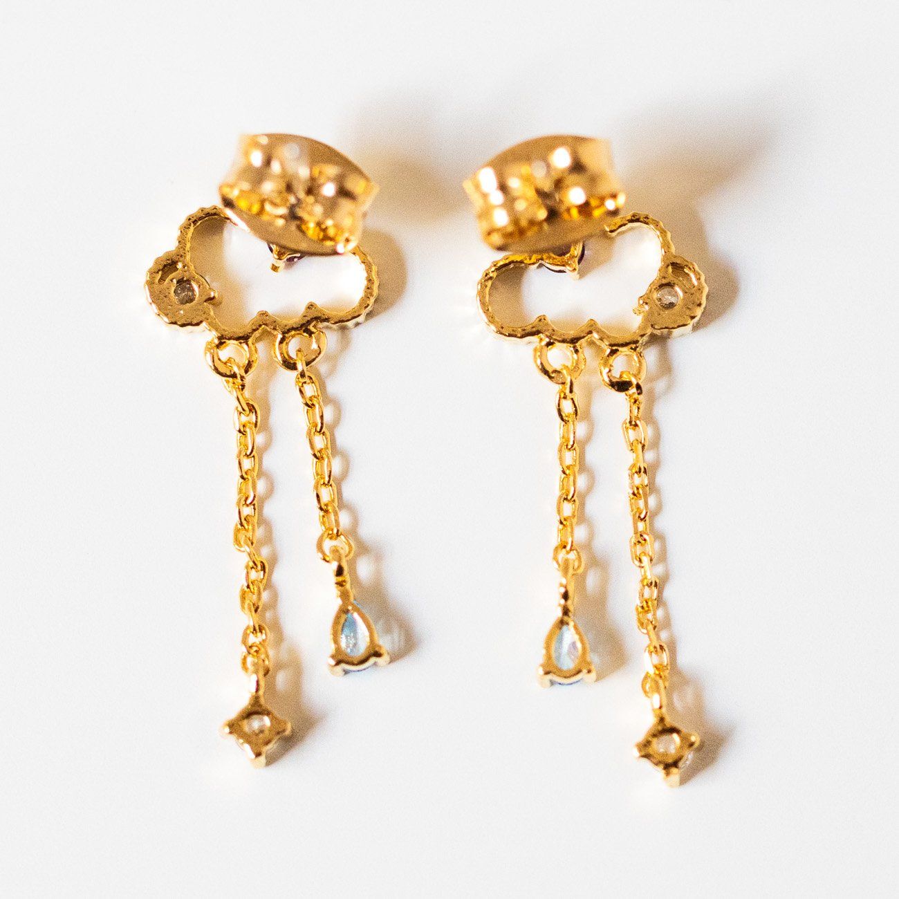 Local Eclectic Unique Dangle Earrings - Gold Cloud Drop Earrings