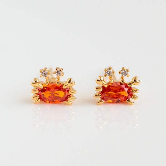 Cutie Crab Studs yellow gold sea inspired jewelry girls crew dainty earrings