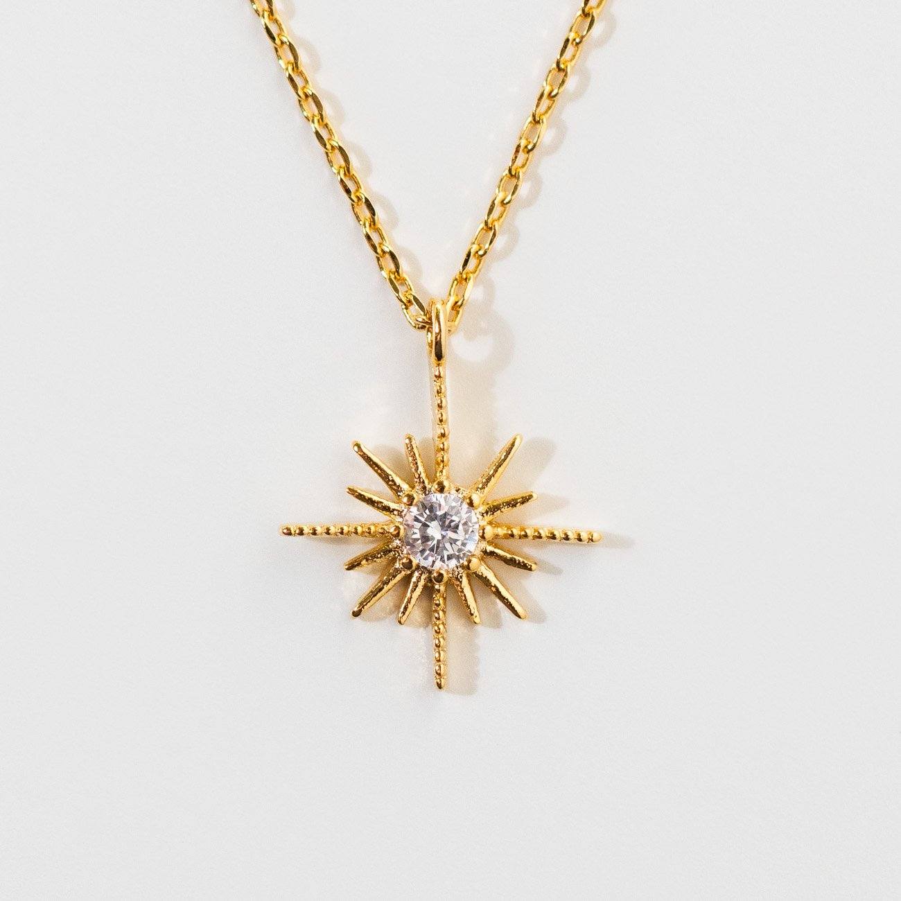 comet necklace unique yellow gold star celestial jewelry