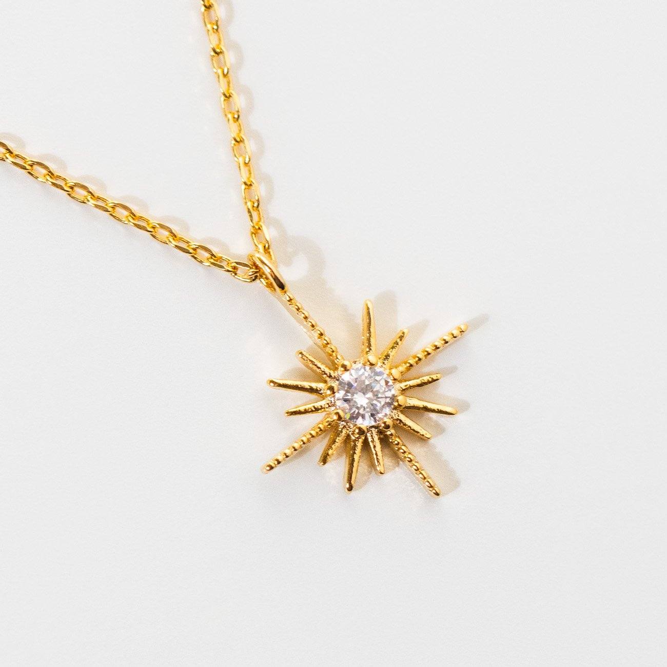 comet necklace unique yellow gold star celestial jewelry