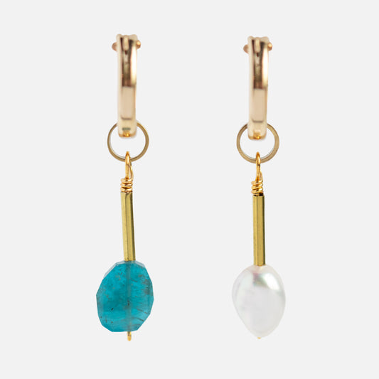 Lyana Pearl and Apatite Earrings