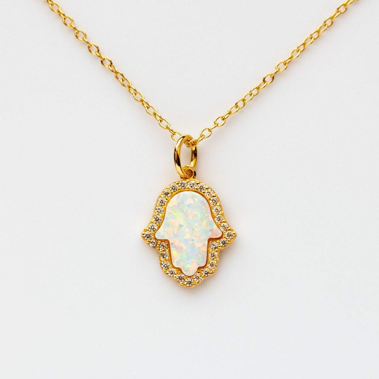 Hamsa Opal Necklace necklaces Kamaria 